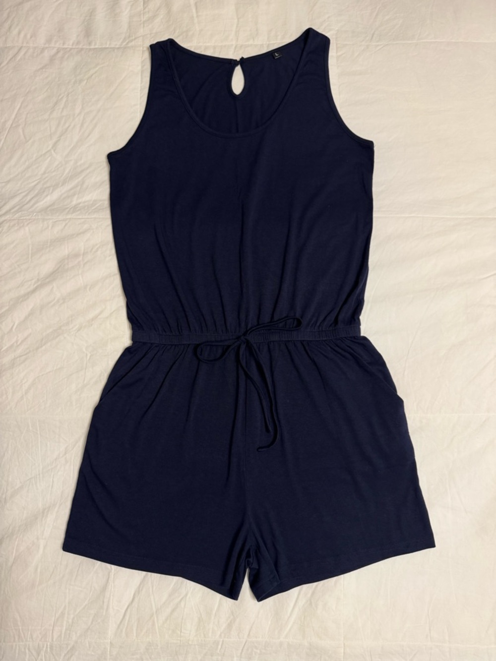 Navy Sleeveless One-Piece Romper